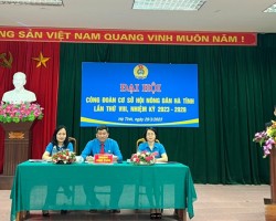 Đồng chí Hà Văn Oanh – Chủ tịch Công đoàn viên chức tỉnh phát biểu tại đại hội