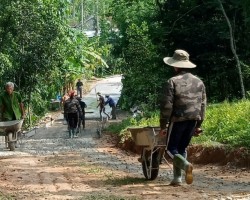 Hội Nông dân xã Sơn Bằng vận động hội viên hiến đất, hiến cây, huy động nội lực làm đường giao thông nông thôn