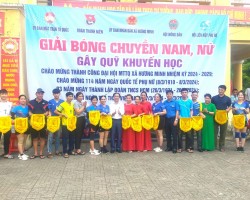 Hội Nông dân xã Hương Minh phối hợp tổ chức giải bóng chuyền gây quỹ khuyến học năm 2024
