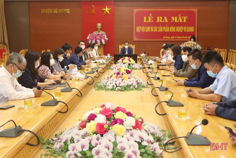 Sáng 11/3, UBND huyện Vũ Quang tổ chức lễ ra mắt Hiệp hội Cam và các sản phẩm nông nghiệp Vũ Quang.