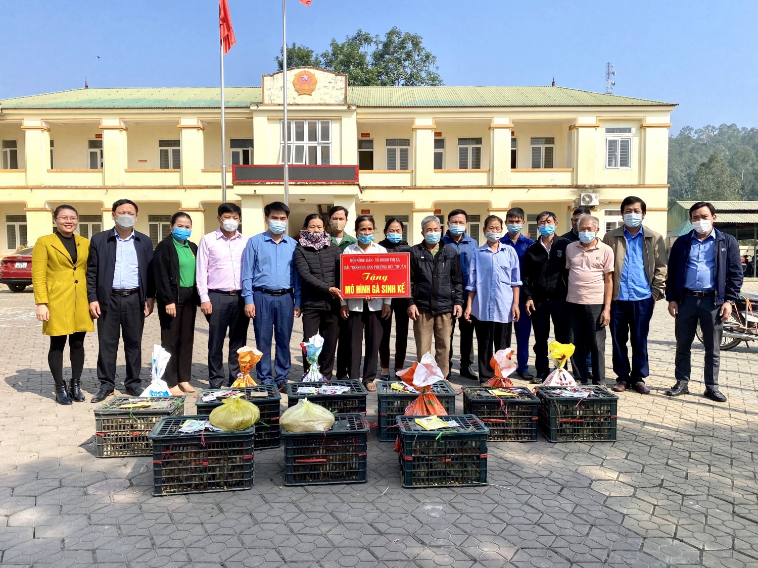 Hỗ trợ mô hình sinh kế nuôi gà cho 09 hộ khó khăn ở phường Đức Thuận