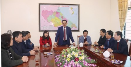 Đồng chí Võ Trọng Hải – Phó Bí thư Tỉnh ủy, Chủ tịch Ủy ban nhân dân tỉnh phát biểu tại buổi gặp mặt