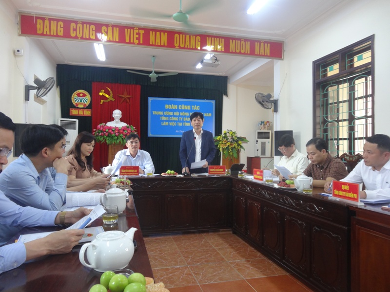 Đồng chí Nguyễn Xuân Định – Phó Chủ tịch Ban Chấp hành Trung ương Hội Nông dân Việt Nam phát biểu tại buổi làm việc