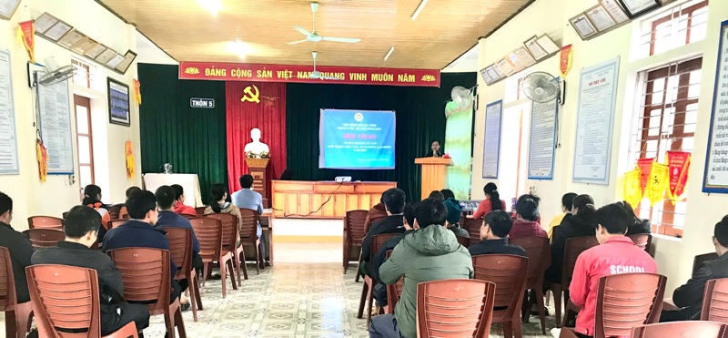 Hội Nông dân xã Quang Thọ huyện Vũ Quang phối hợp Trung tâm HTND tỉnh tổ chức hội thảo chuyên đề giới thiệu việc làm và XKLĐ