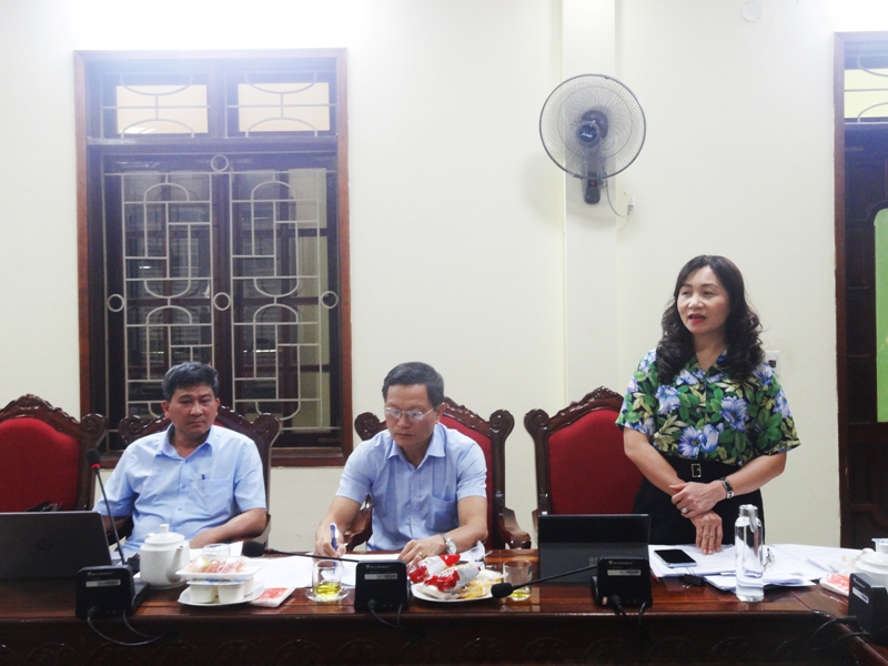 Đồng chí Nguyễn Thị Mai Thủy – Tỉnh ủy viên, Chủ tịch Hội Nông dân tỉnh phát biểu