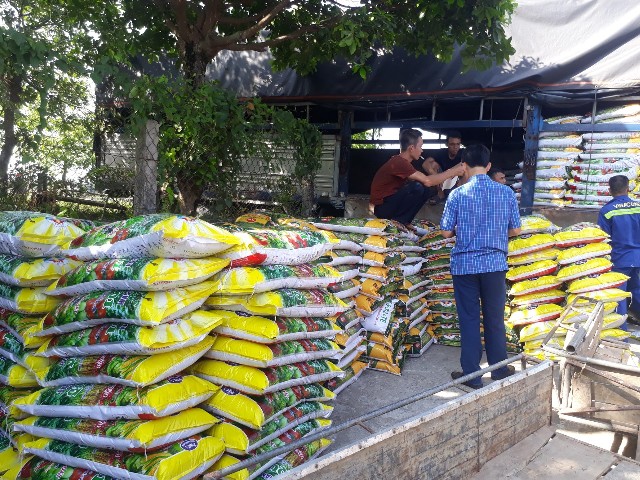Hội Nông dân xã Cẩm Bình phối hợp cung ứng phân bón cho nông dân