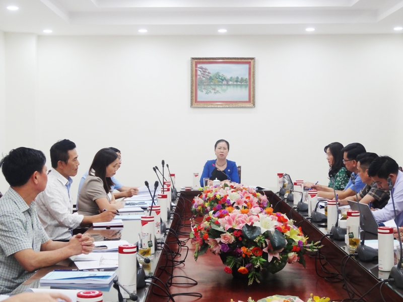 Đồng chí Bùi Thị Thơm – Phó Chủ tịch Ban Chấp hành Trung ương Hội chủ trì buổi làm việc