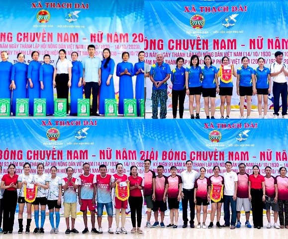 Hội Nông dân xã Thạch Đài phối hợp tổ chức giải bóng chuyền nam - nữ năm 2023