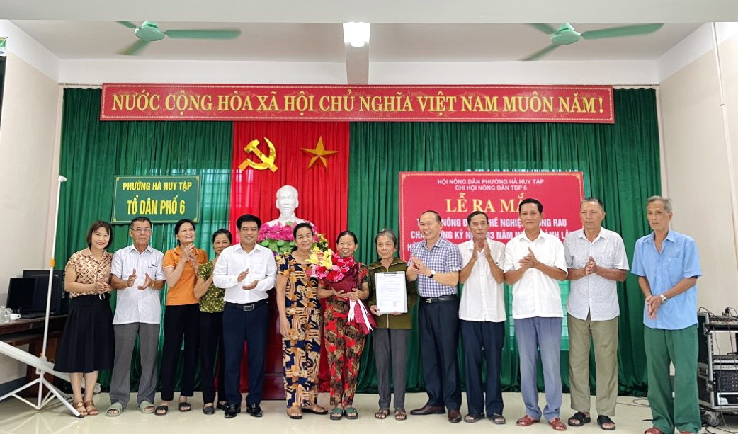 Hội Nông dân phường Hà Huy Tập ra mắt Tổ hội Trồng rau sạch