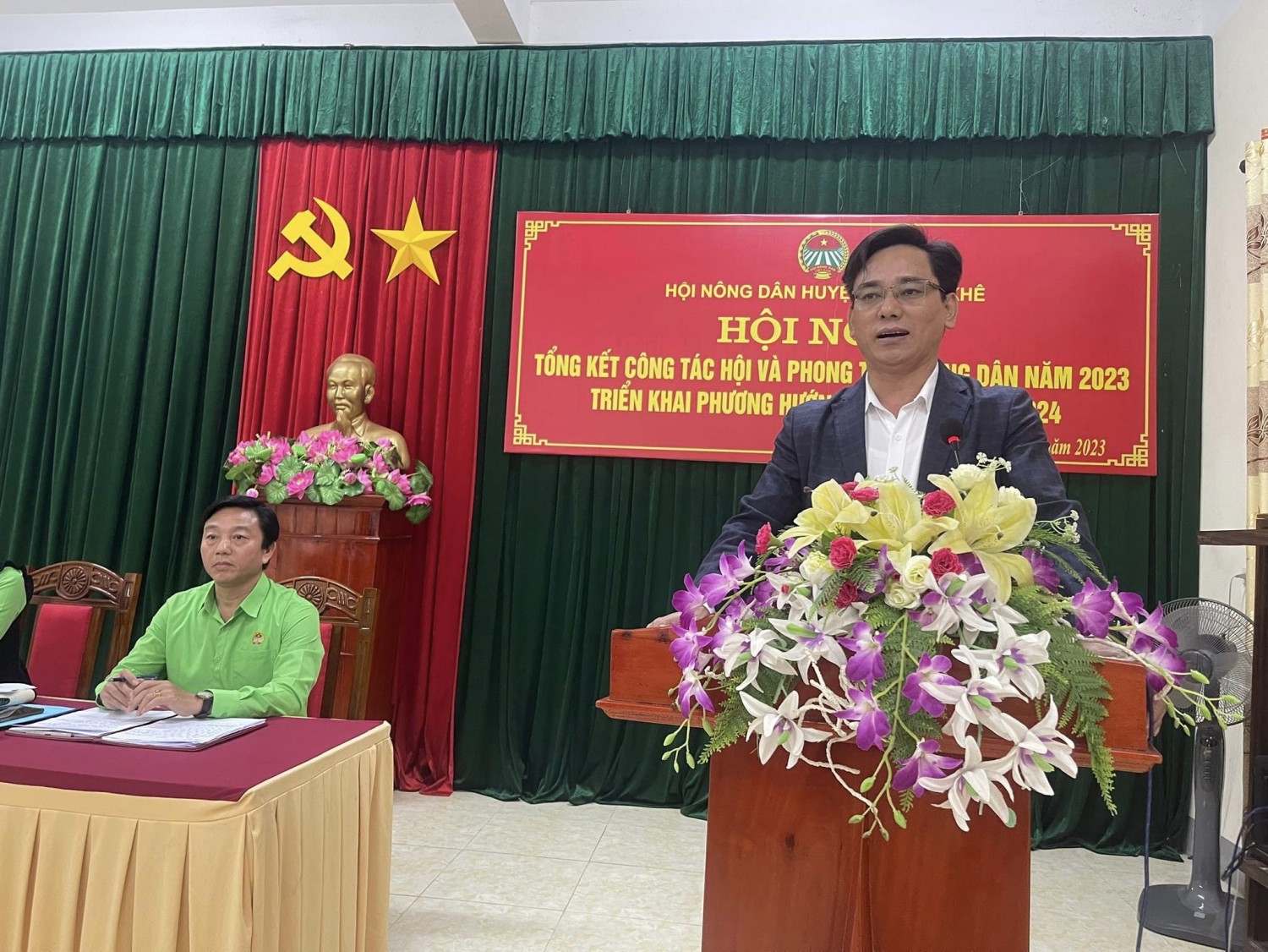 Ngô Văn Huỳnh, TUV, Chủ tịch Hội Nông dân tỉnh phát biểu chỉ đạo