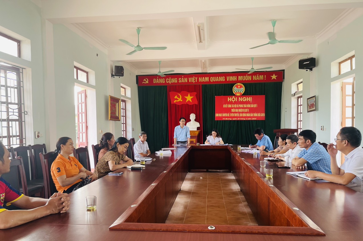 Hội Nông dân thị trấn Vũ Quang tổ chức hội nghị giao ban công tác Hội và  phong trào nông dân quý I năm 2024
