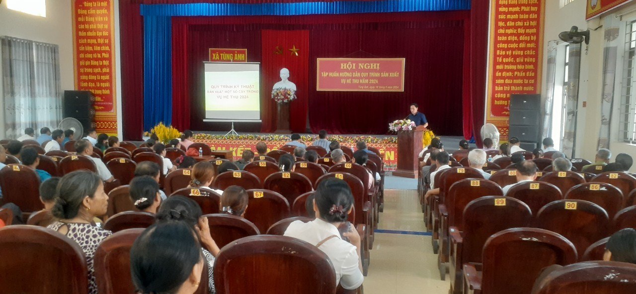 Hội Nông dân xã Tùng Ảnh phối hợp tập huấn, hướng dẫn quy trình sản xuất vụ hè thu năm 2024