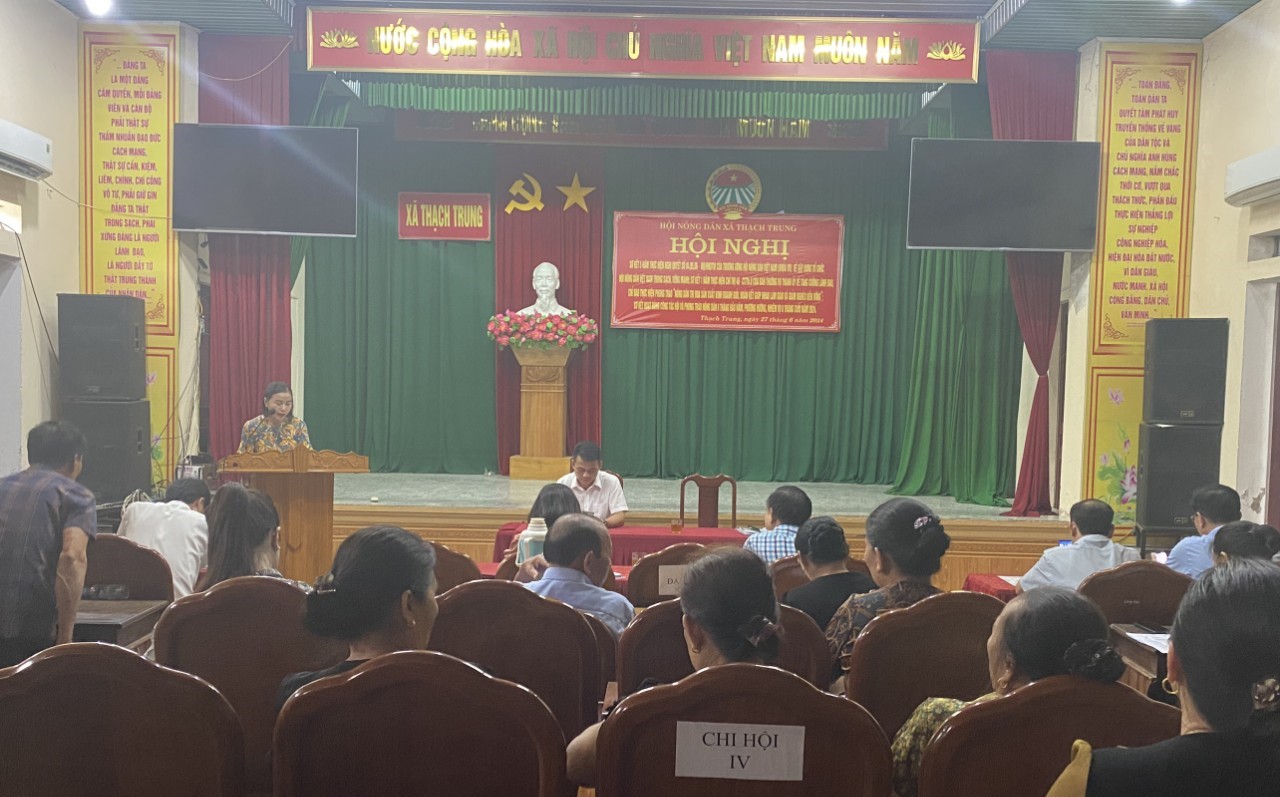 Hội Nông dân xã Thạch Trung tổ chức hội nghị sơ kết 05 năm thực hiện 3 nghị quyết của Trung ương Hội