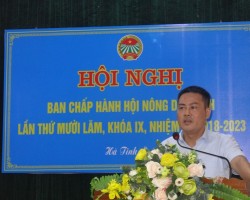 Đồng chí Trần Đình Trung – Phó ban Tổ chức Tỉnh ủy phát biểu tại hội nghị
