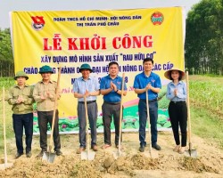 Lễ khởi công mô hình trồng rau hữu cơ của Hội Nông dân thị trấn Phố Châu, huyện Hương Sơn
