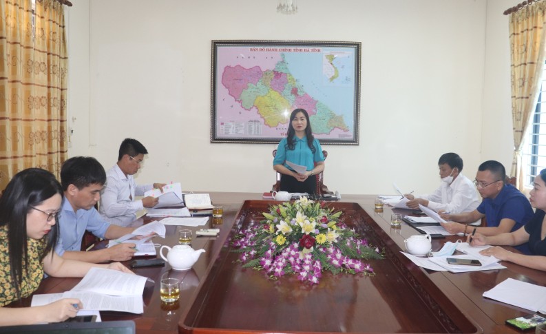 Đồng chí Nguyễn Thị Mai Thủy, Tỉnh ủy viên, Chủ tịch Hội Nông dân tỉnh, Trưởng đoàn Giám sát phát biểu kết luận tại buổi thảo luận kết quả đợt giám sát