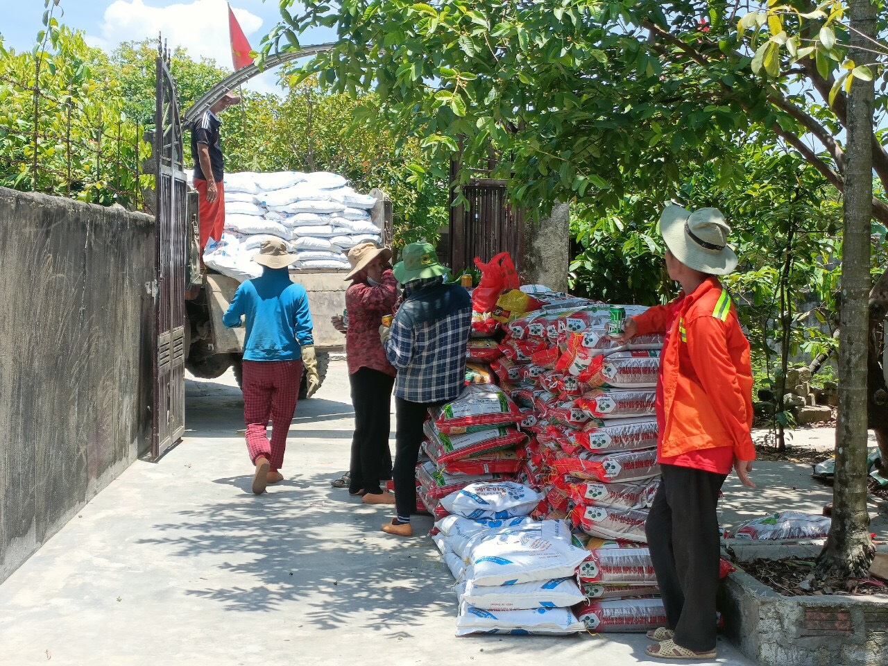 Ảnh: Trung tâm Hỗ trợ nông dân tỉnh cung ứng phân bón trả chậm cho người dân