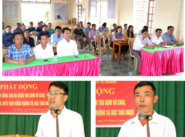 Hội Nông dân huyện Vũ Quang phát động phong trào thu gom vỏ chai nhựa, bao bì thuốc BVTV trên đồng ruộng